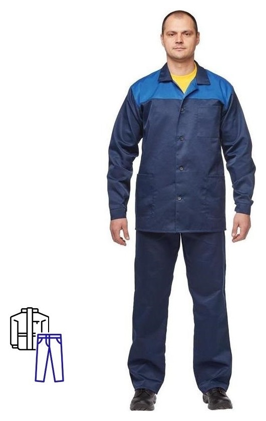 

Спец.одежда летняя костюм муж. л16-кбр син/вас (Р.) 170-176, Синий/васильковый