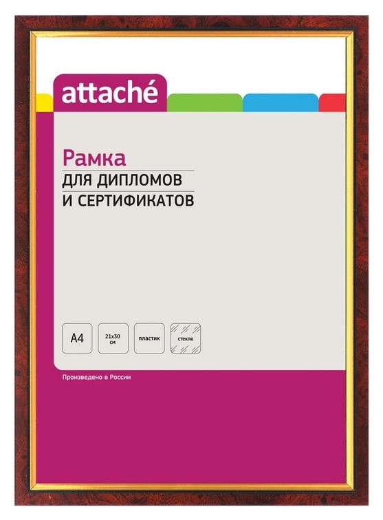 

Рамка а4(21х30)attache красное дерево+золото,пластик.багет,настен.