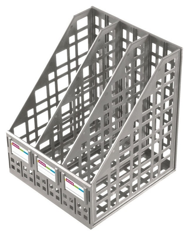 

Лоток для бумаг Attache сборный вертикальный 3 отделения 240 мм серый