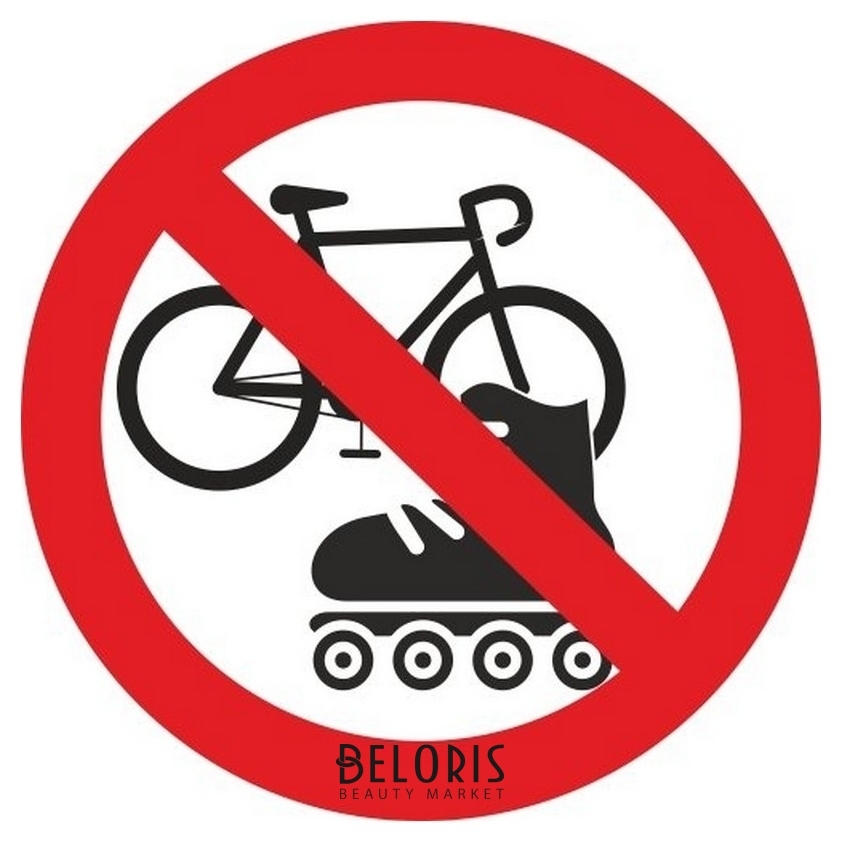 Знак безопасности вход с велосипедами и роликами запрещен (Плёнка,d150) Технотерра
