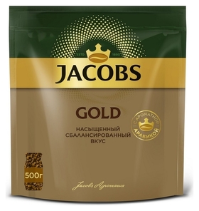 Кофе Jacobs Gold раств.субл. 500г пакет Jacobs