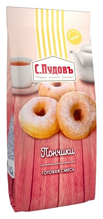 

Смесь готовая смесь пончики с.пудовъ, пленка, 400г