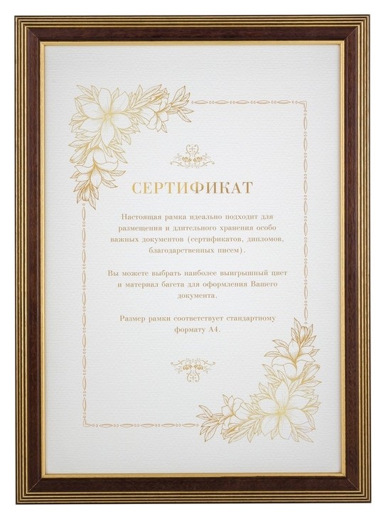 

Рамка деревянная А4 21x30 венге 507240-а4