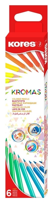 

Карандаши цветные 6цв 3-гран Kores Kromas 93396