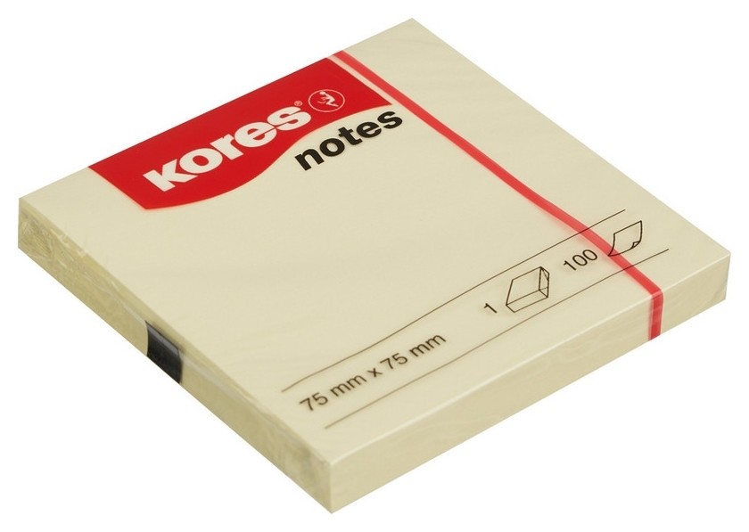 

Блок-кубик Kores бум.для зам. 75х75 желтая 100л. 46075