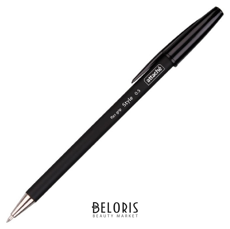 Ручка шариковая Attache Style 0,5мм прорезин.корп.черный ст. Attache