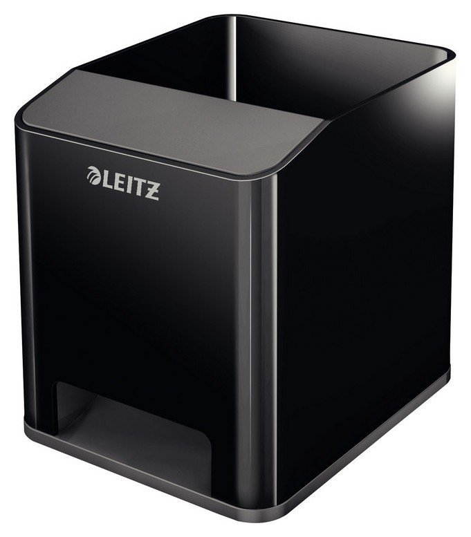 Подставка для ручек и смартфона Leitz WOW с усилением звука, черный/серый