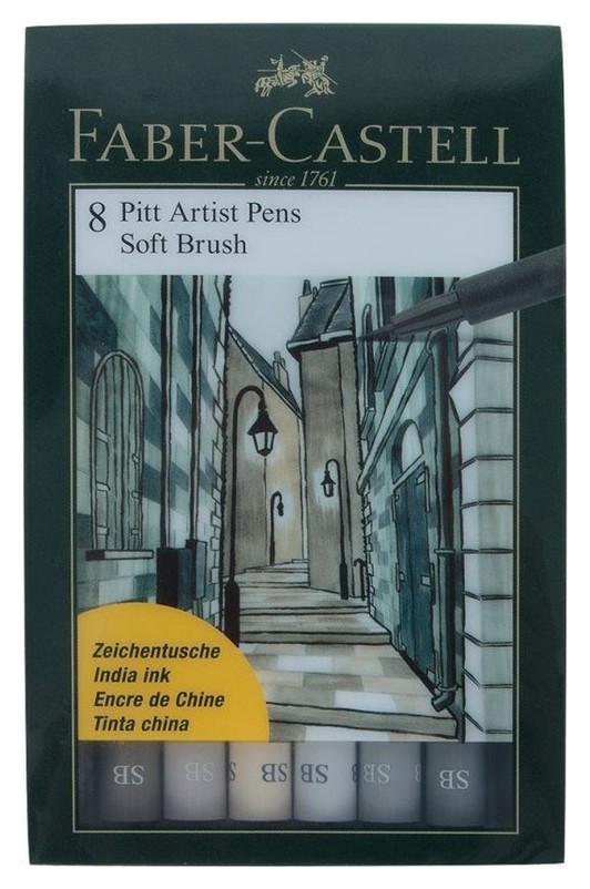 

Набор капиллярных ручек Faber-castell Pitt Artist Pen Soft Brush 8цв,167808