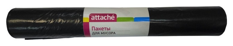 

Мешки для мусора ПВД 110л 40мкм 10шт/рул черные 60x100см Attache, Черный