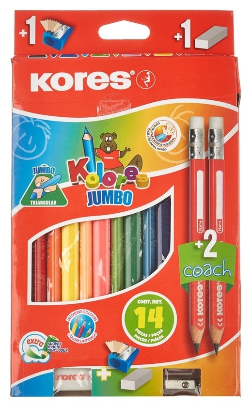 

Карандаши цветные 12цв 3-гран Kores Jumbo промо набор 93514.01