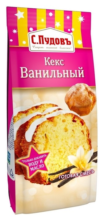 

Смесь для выпечки кекс ванильный с.пудовъ, пленка, 400г