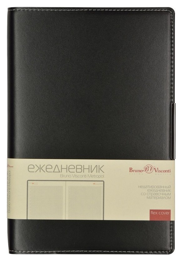 

Ежедневник недатированный черный А5 Metropol 3-491/03