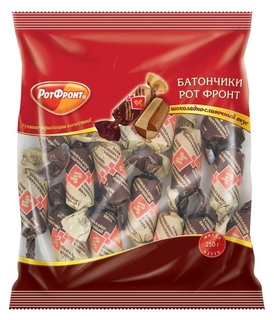 Конфеты батончики шоколадно-сливочный вкус 250г РотФронт