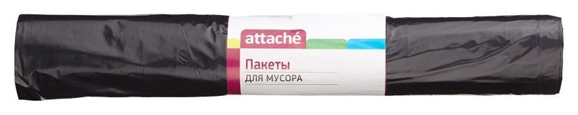 

Мешки для мусора ПВД 120л 30мкм 10шт/рул черные 70х110см Attache, Черный