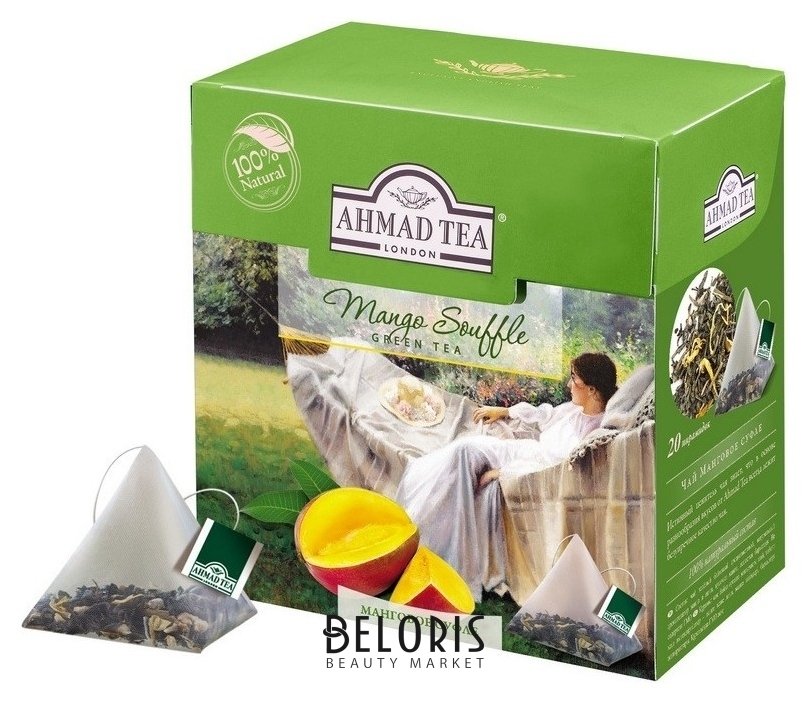 Чай Ahmad Tea манговое суфле зеленый пирамидки 20штx1,8г 1400 Ahmad Tea