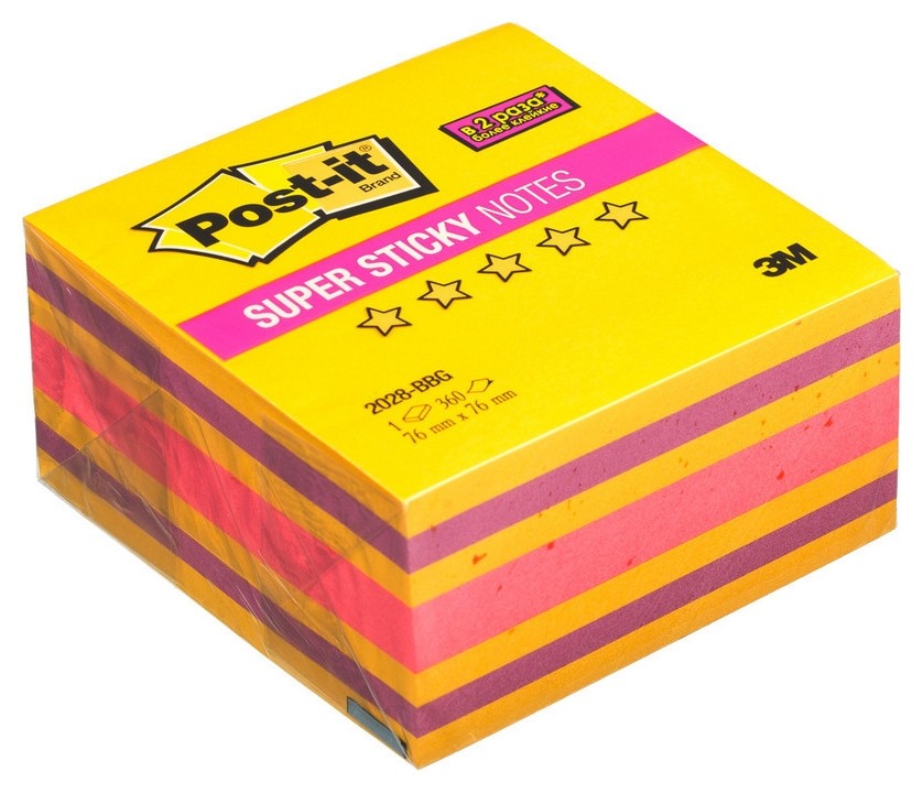 

Блок-кубик Post-it Super Sticky куб 2028-bbg 76х76 бабл гам 360 л.