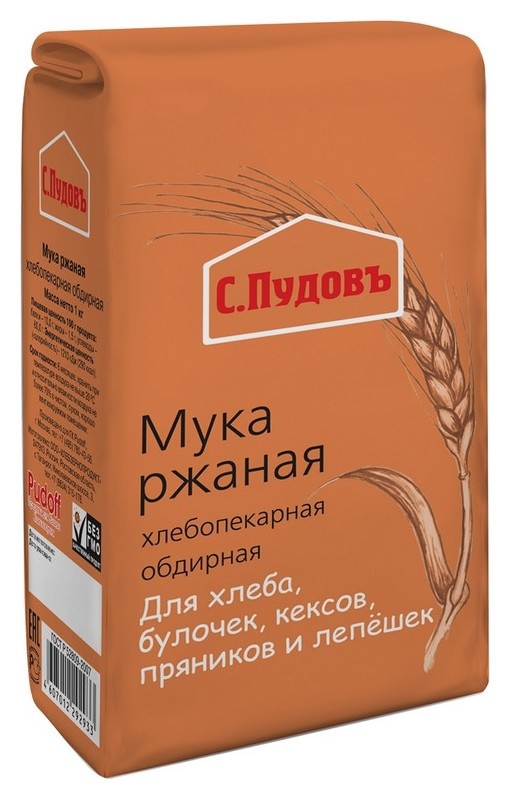 

Мука ржаная обдирная с.пудовъ,бум/пак, 1 кг