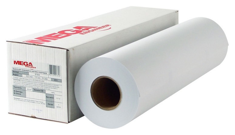 

Бумага широкоформатная Promega Engineer Bright White 80г 594ммх150м 76мм