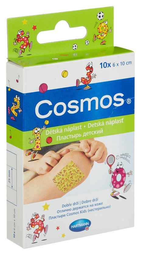 

Набор пластырей для детей с рисунком 6 х 10см, 10 шт/уп, Cosmos 5356034, Желтый