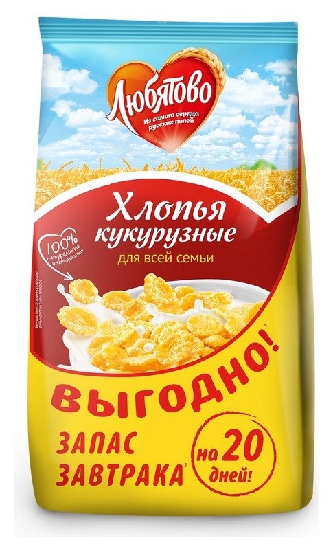 

Завтрак хлопья кукурузные любятово, 600г