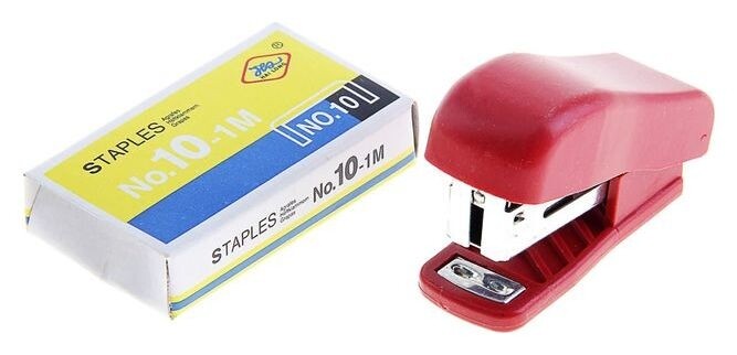 Степлер мини, №10, до 7 листов + скобы №10, в блистере  Calligrata