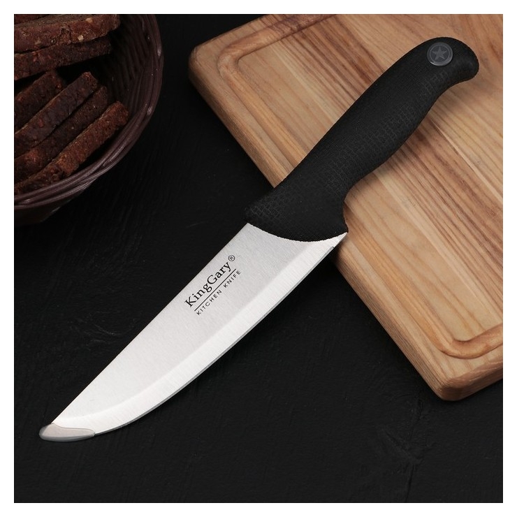 Нож кухонный «Верон», лезвие 18 см, ручка Soft-touch, цвет чёрный