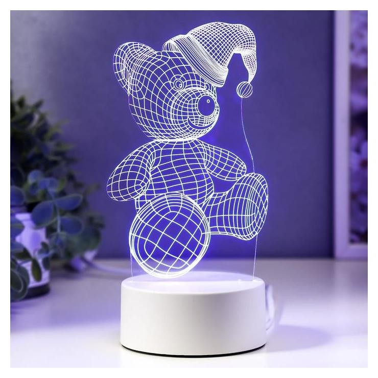 

Светильник "Мишка в шапке" LED RGB от сети