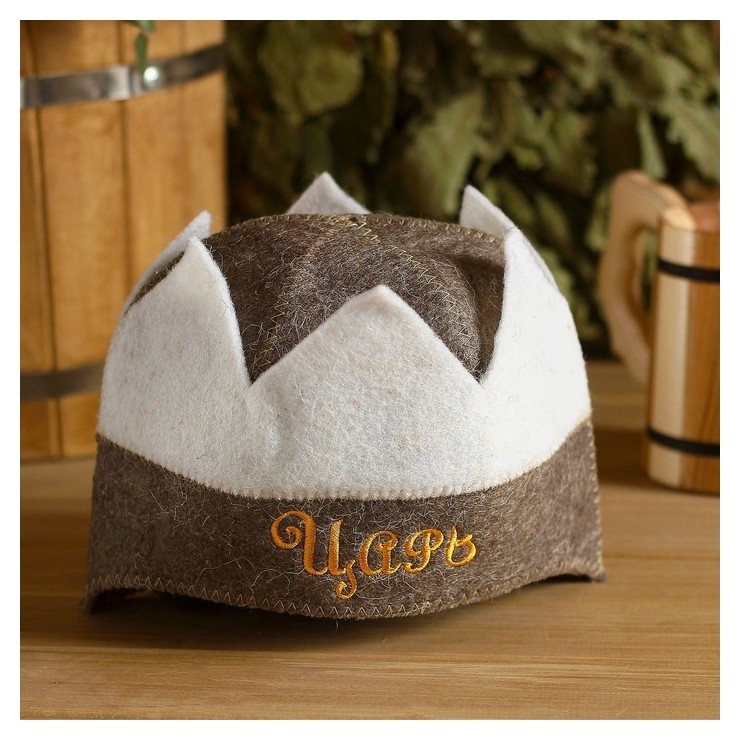 

Шапка для бани и сауны "Корона царь", Серый