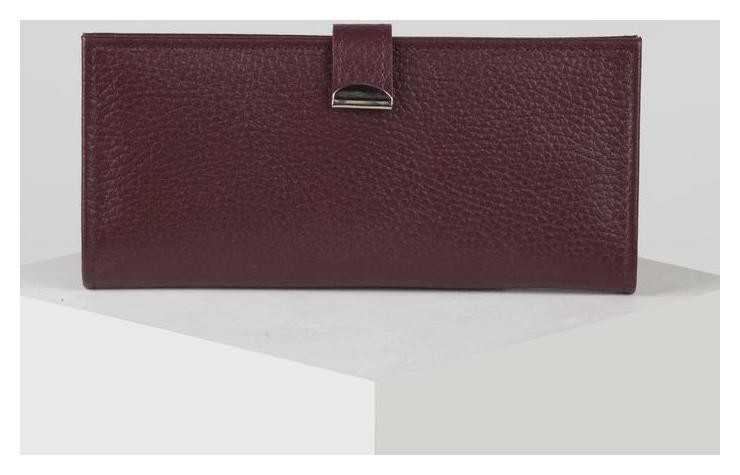 

Кошелёк женский из натуральной матовой кожи с отделом на клапане и внутренней молнией Цвет бордовый