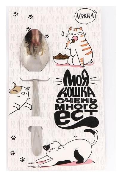 

Ложка подарочная на открытке «Кошечка», 3 х 14 см, Серебристый