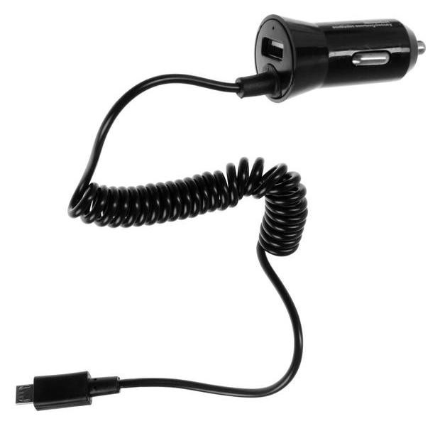 Автомобильное зарядное устройство Belsis, 1 USB 1.8 A, дата-кабель Microusb, 1 м, черное