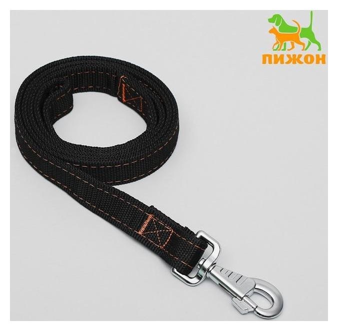 

Поводок из нейлона двухслойный 126 х 2,5 см, чёрный