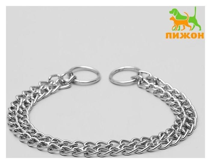 

Ошейник-удавка металлический двухрядный, 35 см, толщина проволоки 2 мм