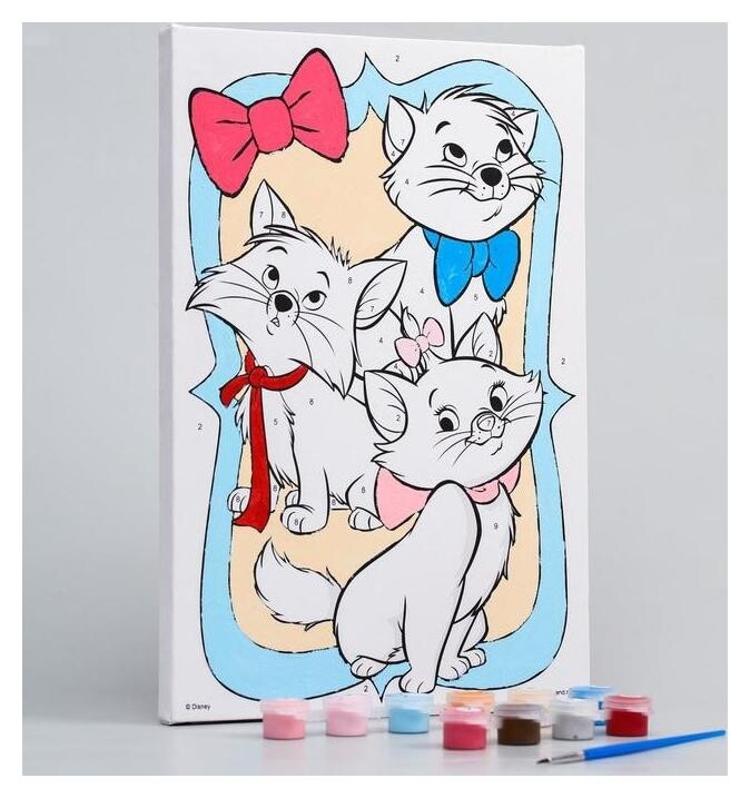 Картина по номерам "Друзья" 20 х 30 см, кошечка мари Disney