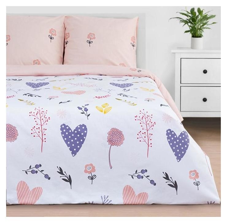 

Постельное белье "Этель"  Flower Garden 143*215 см, 150*214 см, 70*70 см -2 шт, Белый
