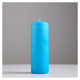 Свеча классическая голубая лакированная 5х15 см 