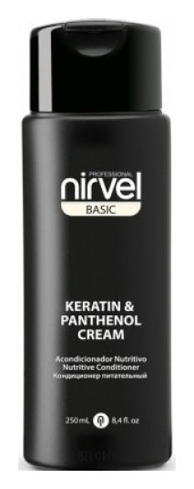 Кондиционер питательный с кератином и пантенолом для сухих, ломких и поврежденных волос Keratin & Panthenol Cream Nirvel