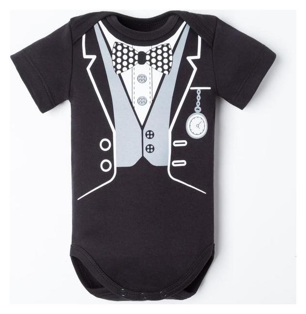 

Боди крошка Я "Джентльмен" рост 62-68 см, Чёрный