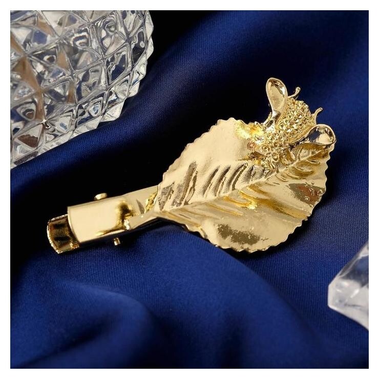 Зажим для волос "Муза" пчёлка, 5,8 см, золото 