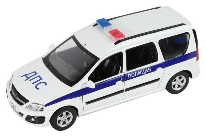 Машина металлическая «Lada Largus полиция» 1:24, открываются двери, багаж, капот, световые и звуковые эффекты