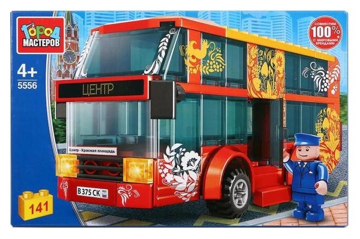 

Конструктор «Двухэтажный автобус», с фигуркой, 141 деталь