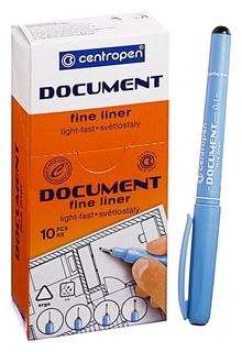 Ручка капиллярная Centropen "Document" 2631, 0,1 мм, длина письма 500 м, черная Centropen