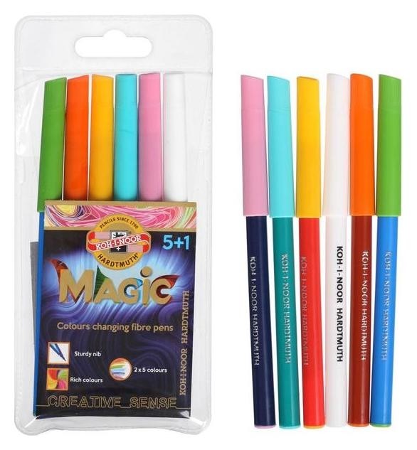 

Фломастеры 5 цветов Magic + 1 поглотитель чернил, перекрашывающ, смываемые