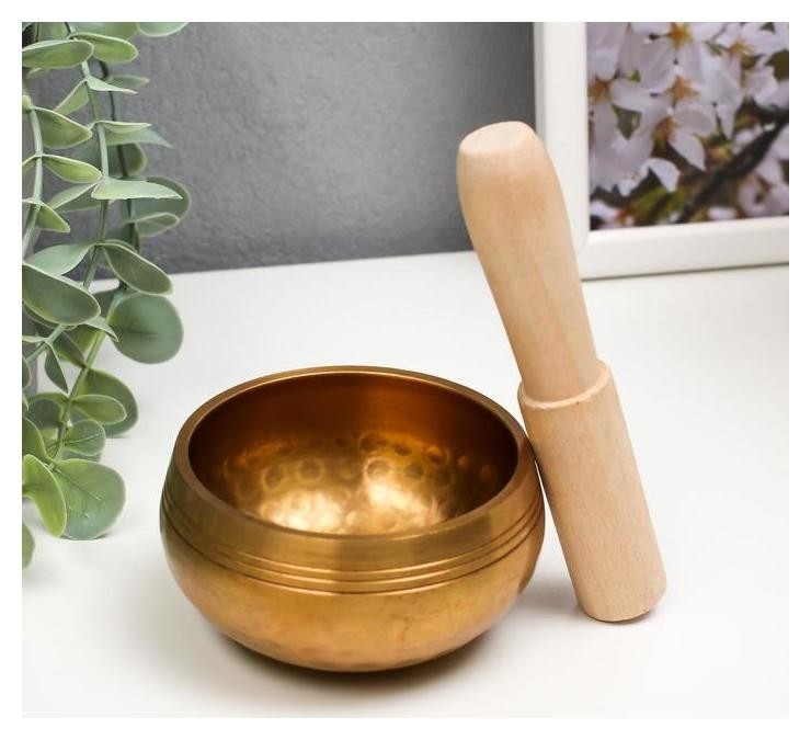 

Поющая чаша металл "Точки" с резонатором 4,5х8х8 см