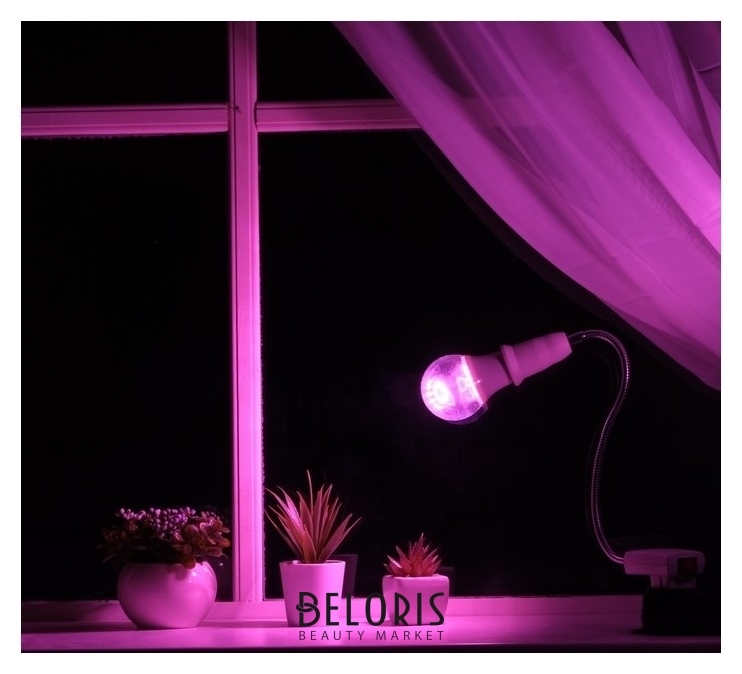 Светильник для растений 9 Вт, 7 мкмоль/с, гибкая ножка 30 см, выкл на корпусе LuazON Home