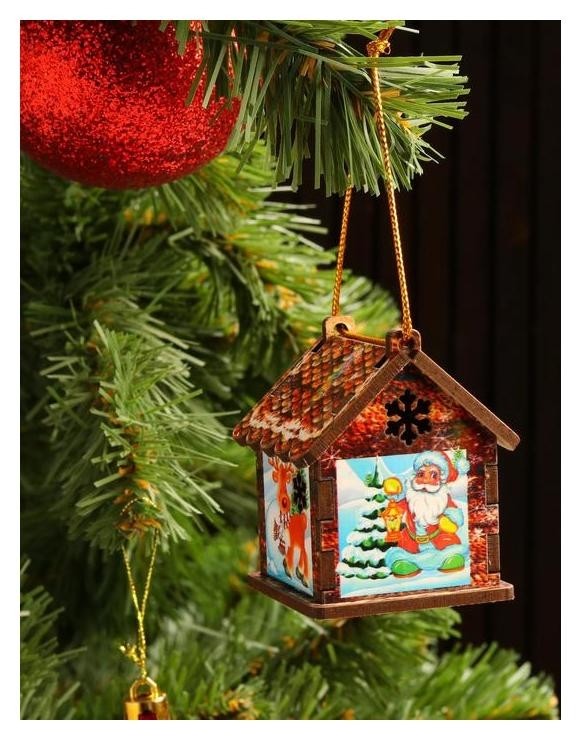 

Игрушка на ёлку "Домик" мал. с подсветкой, 5х6,5х5см