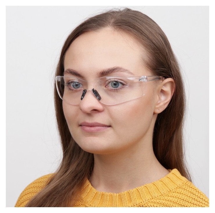 Очки защитные для мастера, прорезиненные дужки, цвет чёрный  