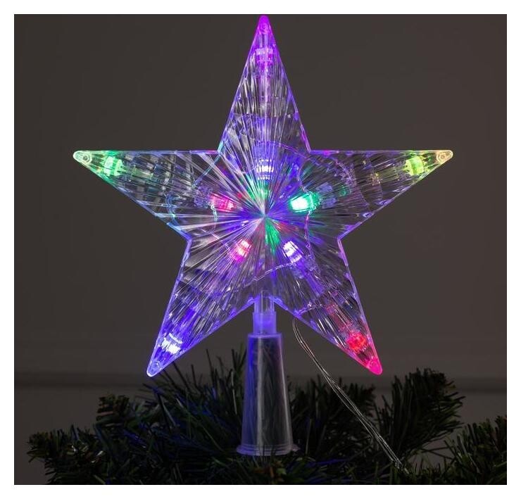 Фигура "Звезда белая ёлочная" 16х16 см, пластик, 10 Led, 2 м провод, 240v мульти  LuazON Home