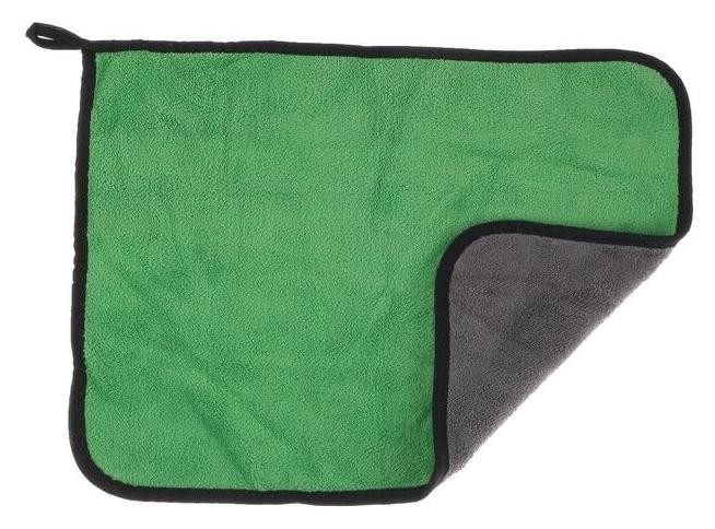 Салфетка для автомобиля Cartage, микрофибра, толстая, 30х40 Cм, зелено-серая