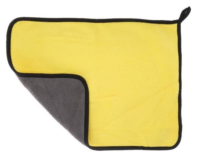 Салфетка для автомобиля Cartage, микрофибра, толстая, 30х40 Cм, желто-серая